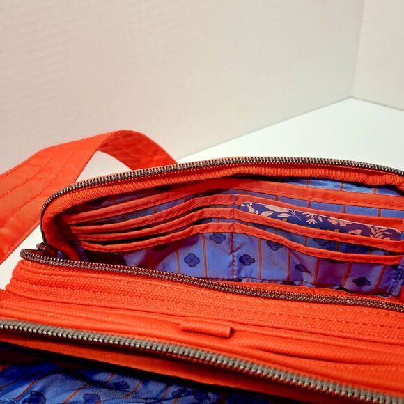 Lug Hitch Belt Bag Papaya Vegan Leather Crossbody Strap Extender RFID Card Slot - Picture 6 of 9